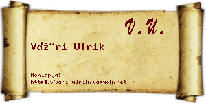 Vári Ulrik névjegykártya